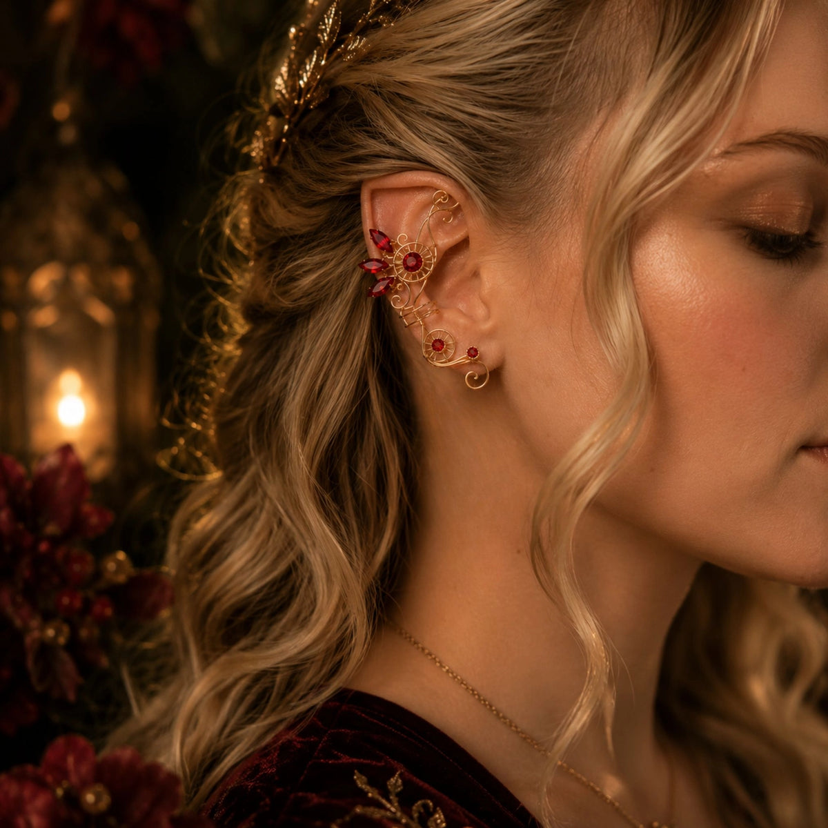 Elegante Ear Cuff Folletto di Fuoco