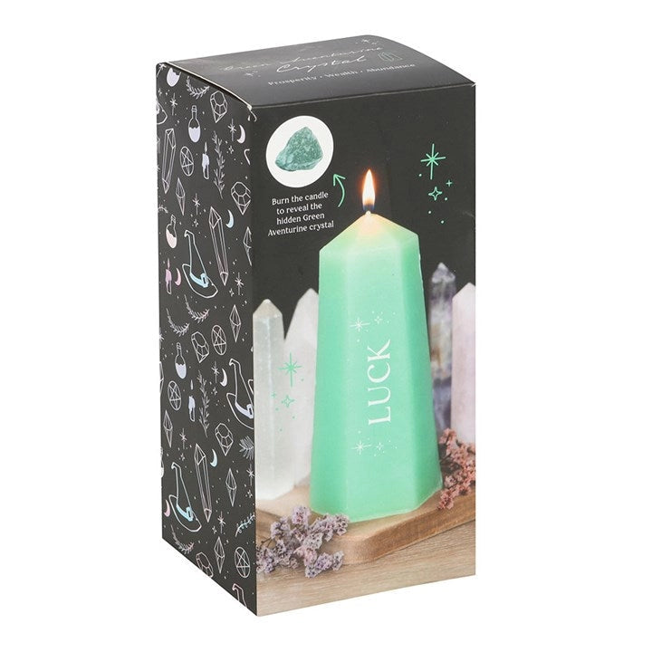 Candela Luck Crystal con Avventurina Verde grezza