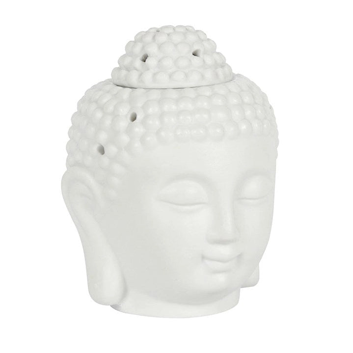 Bruciatore per olio con testa di Buddha bianca
