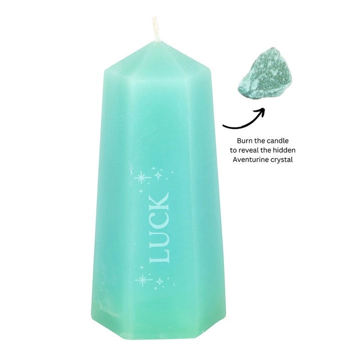 Candela Luck Crystal con Avventurina Verde grezza