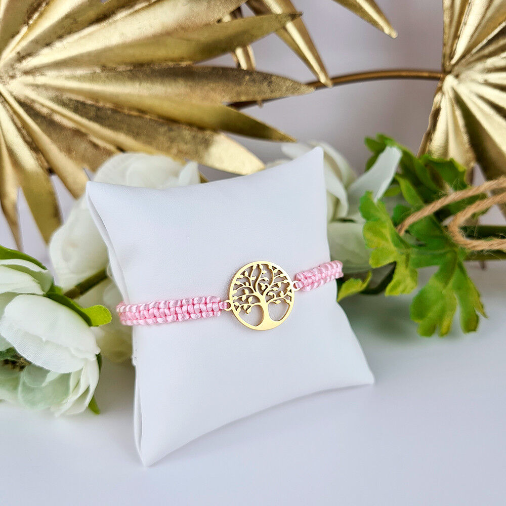 Bracciale Albero della Vita in Macramé placcato oro 18K