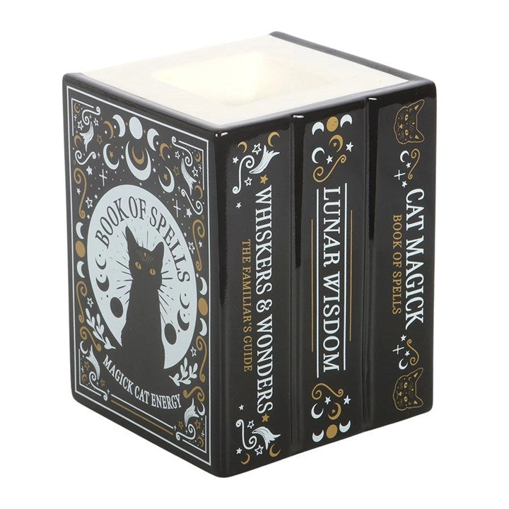 Bruciaessenze e scaldacera "Black Cat Book of Spells"