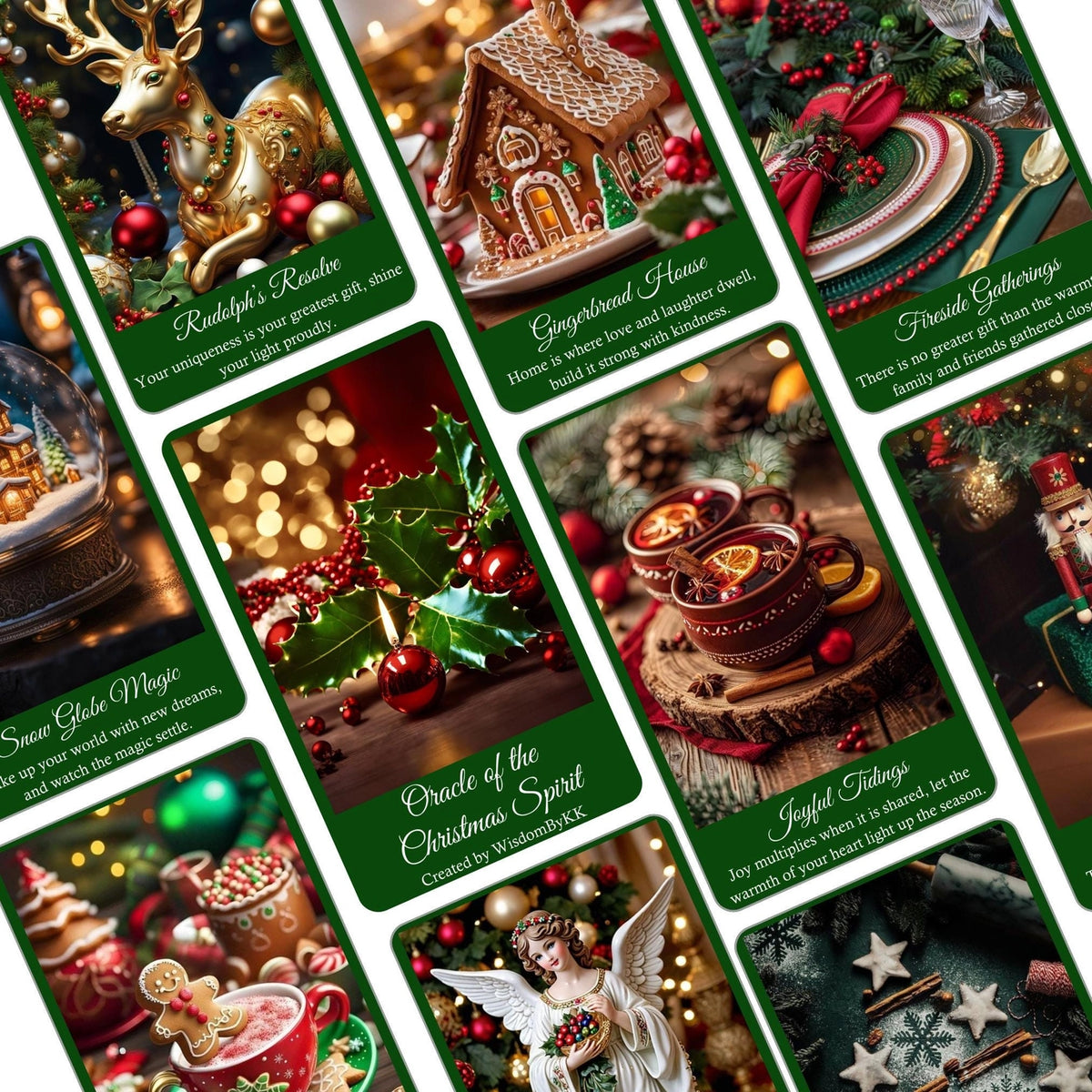 Oracolo Spirito di Natale: mazzo da 56 carte con sacchetto in velluto