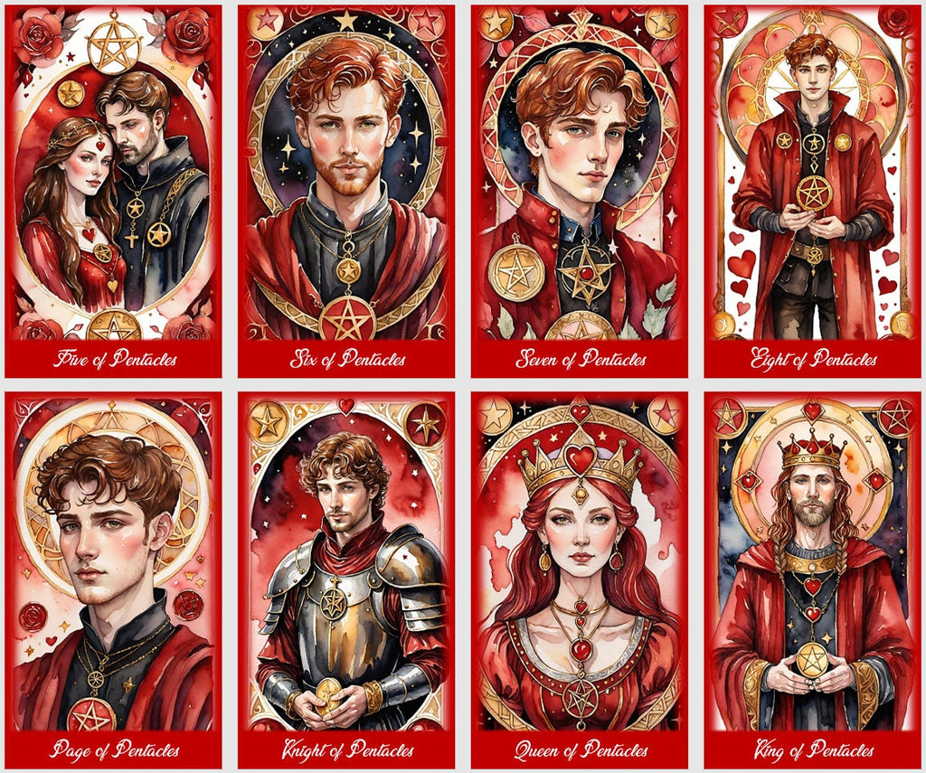 Mazzo di Tarocchi dell'Amore - Illustrazioni ad acquerello