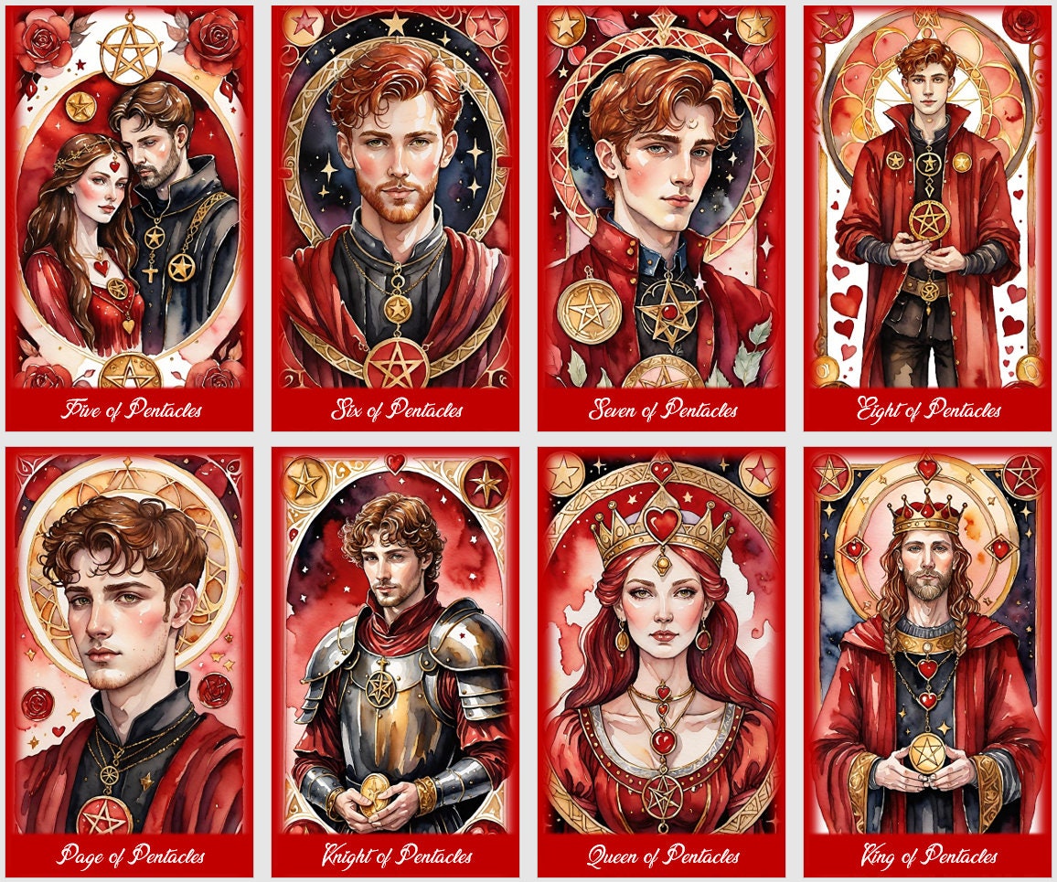 Mazzo di Tarocchi dell'Amore - Illustrazioni ad acquerello