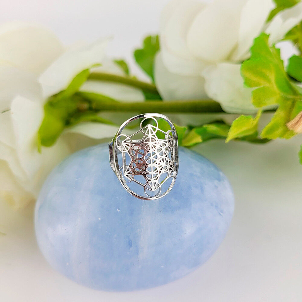 Anello Metatron Regolabile in acciaio inossidabile o placcato oro 18K