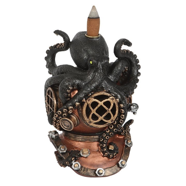 Bruciatore di incenso "Kraken on subacque's Helmet Backflow"