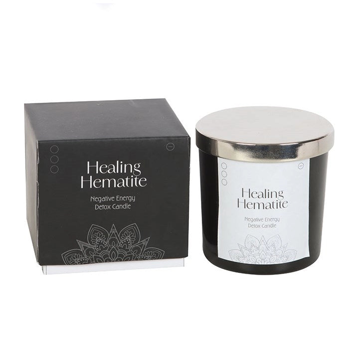 Candela detox curativa con ematite per energia positiva