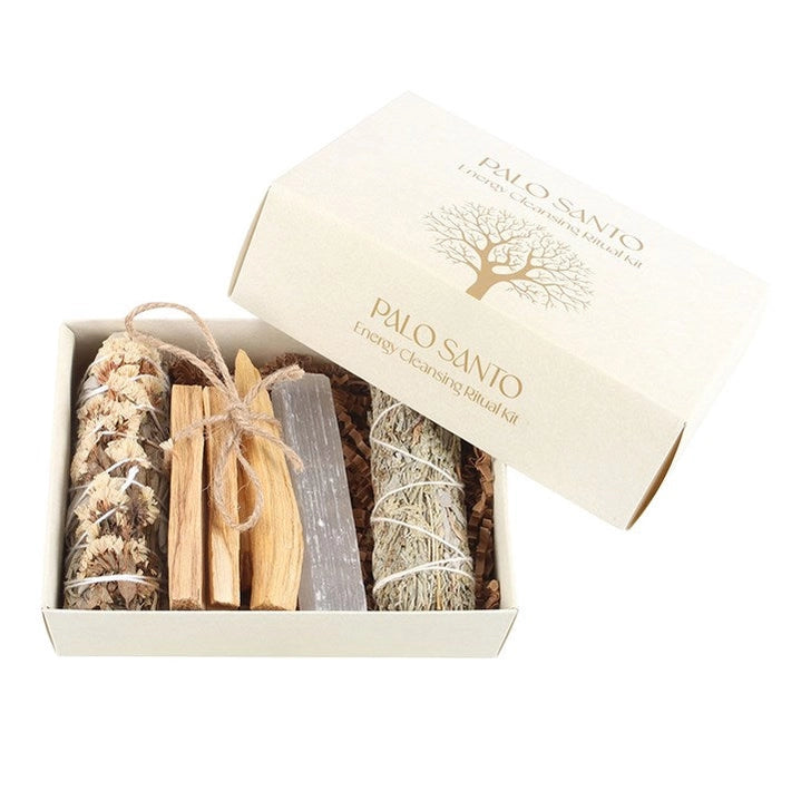 Kit Rituale di Purificazione Energetica con Palo Santo, Salvia e Selenite