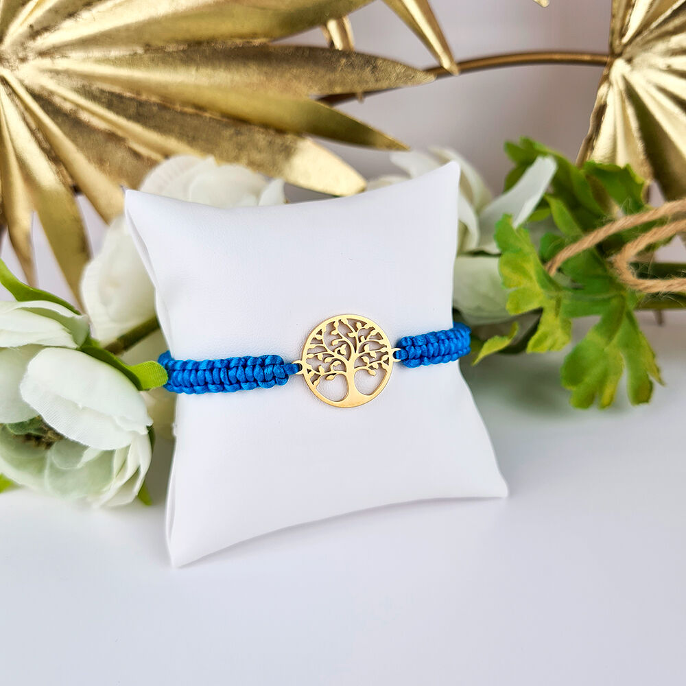 Bracciale Albero della Vita in Macramé placcato oro 18K