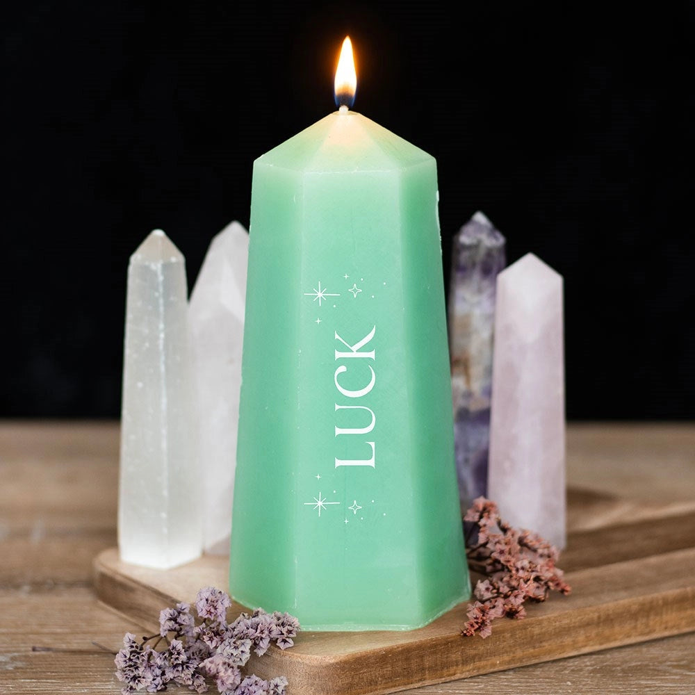 Candela Luck Crystal con Avventurina Verde grezza