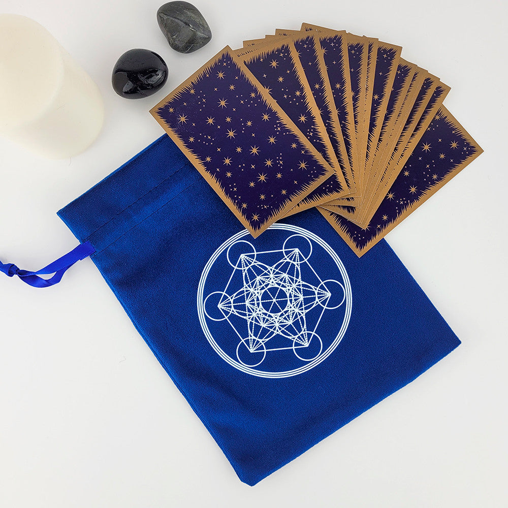 Pochette per Tarocchi e Oracoli Cubo di Metatron