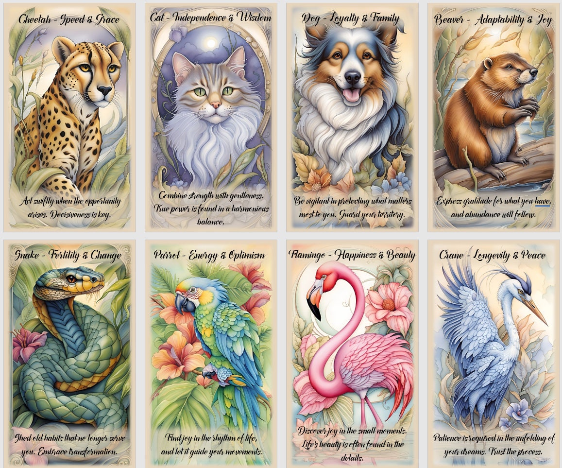 Carte Oracolo degli Animali Spirituali: mazzo fatto a mano