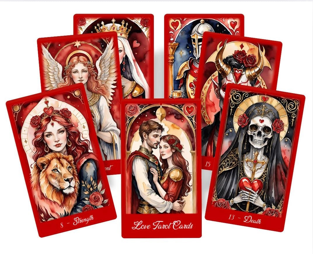 Mazzo di Tarocchi dell'Amore - Illustrazioni ad acquerello