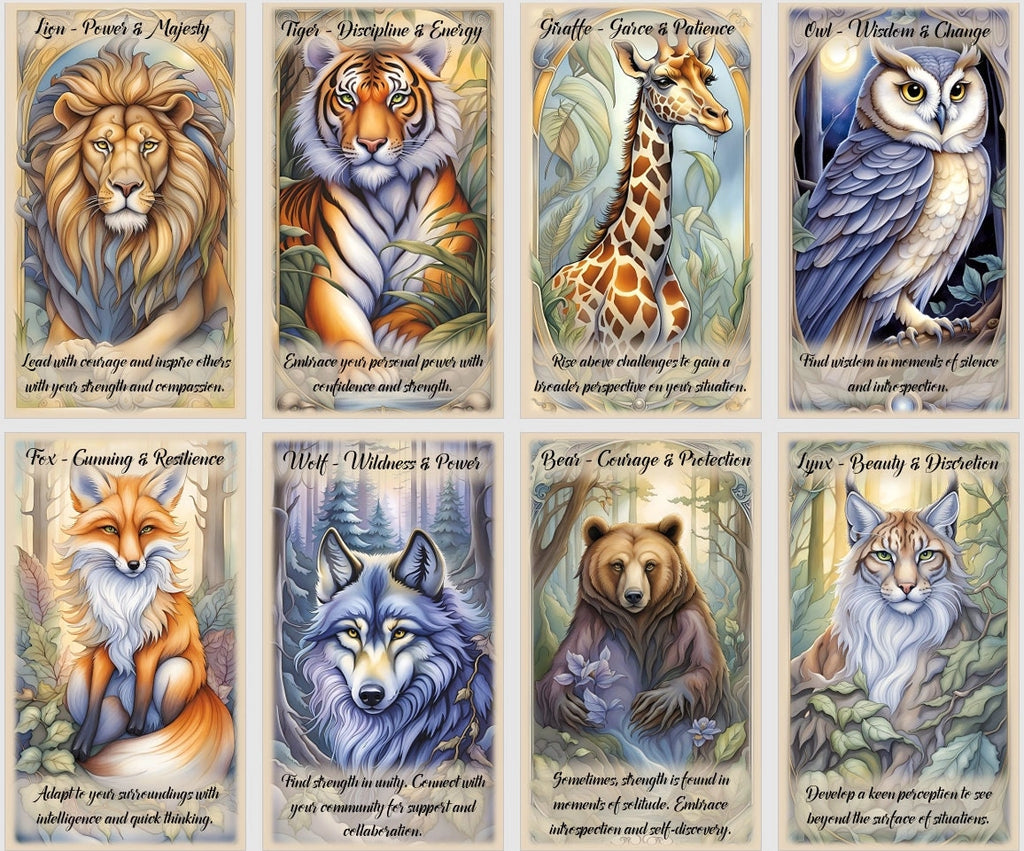 Carte Oracolo degli Animali Spirituali: mazzo fatto a mano