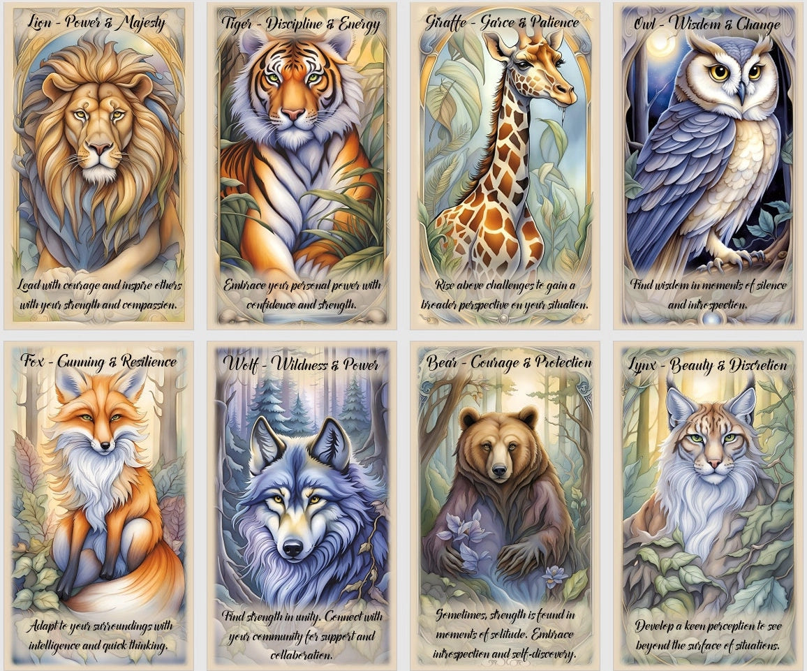 Carte Oracolo degli Animali Spirituali: mazzo fatto a mano