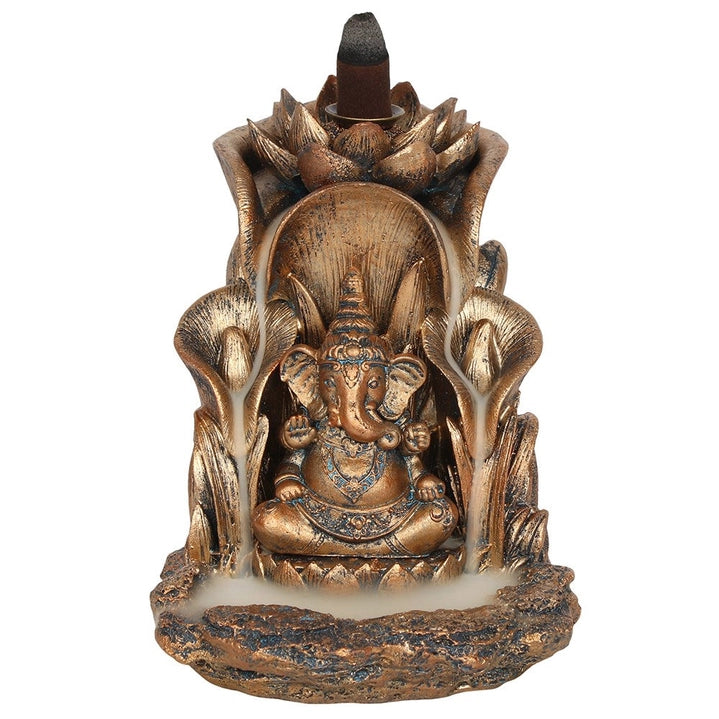 Bruciatore per incenso Ganesha in bronzo a flusso inverso