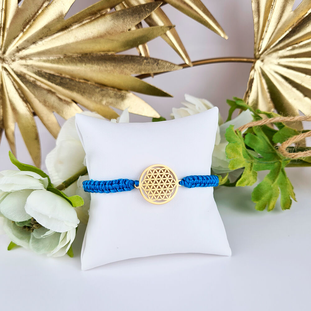 Bracciale Fiore della Vita in Macramè placcato oro 18K