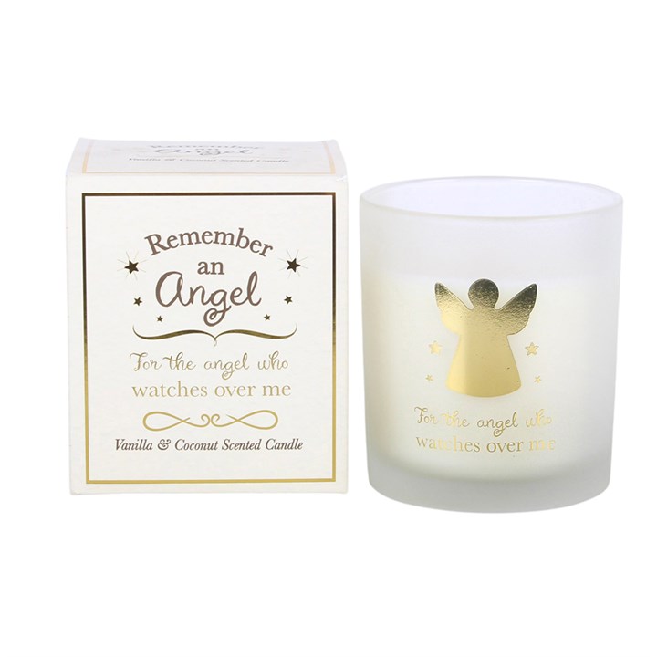 Candela commemorativa "Ricorda un Angelo"  alla vaniglia e cocco.