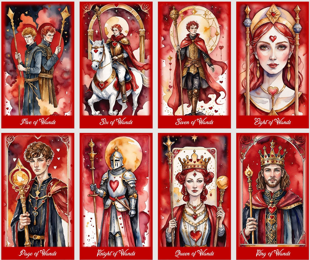 Mazzo di Tarocchi dell'Amore - Illustrazioni ad acquerello