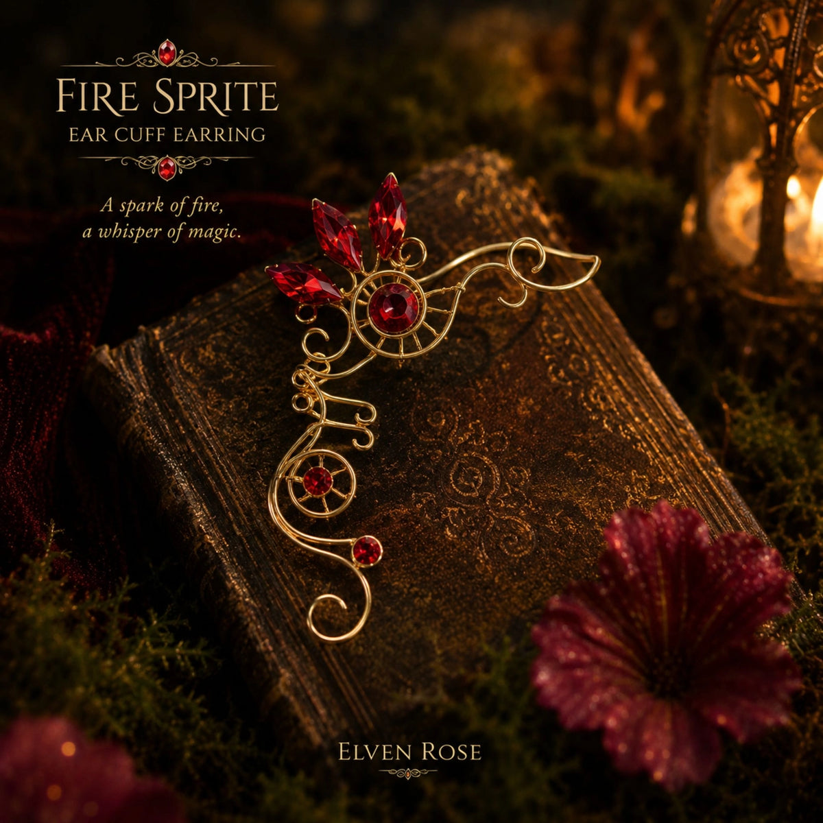 Elegante Ear Cuff Folletto di Fuoco