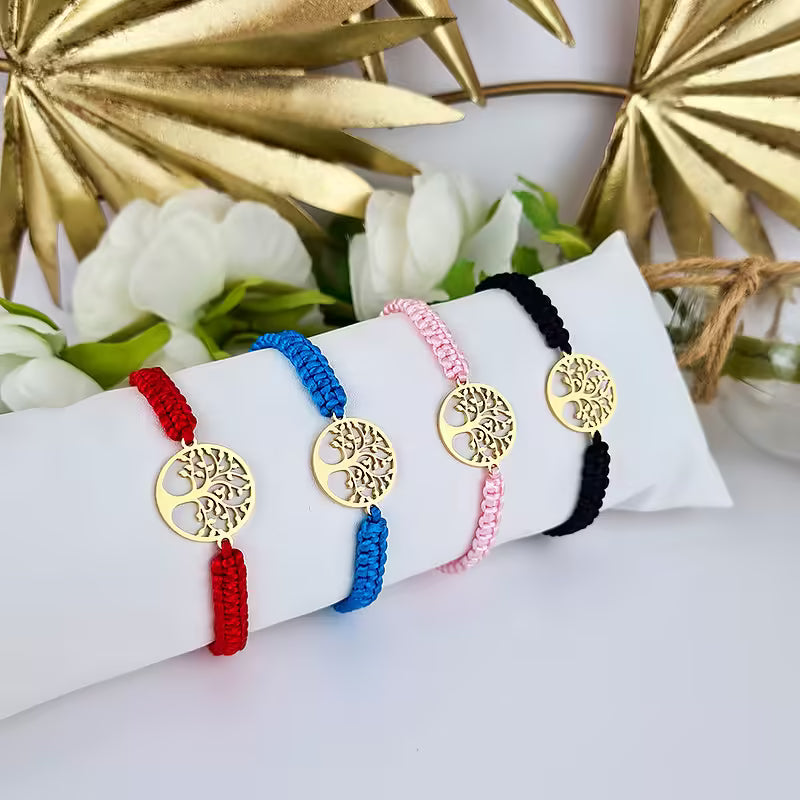 Bracciale Albero della Vita in Macramé placcato oro 18K