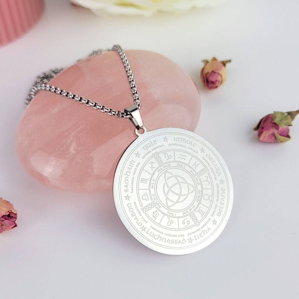 Ciondolo Wicca placcato in acciaio inox o placcato oro 18K