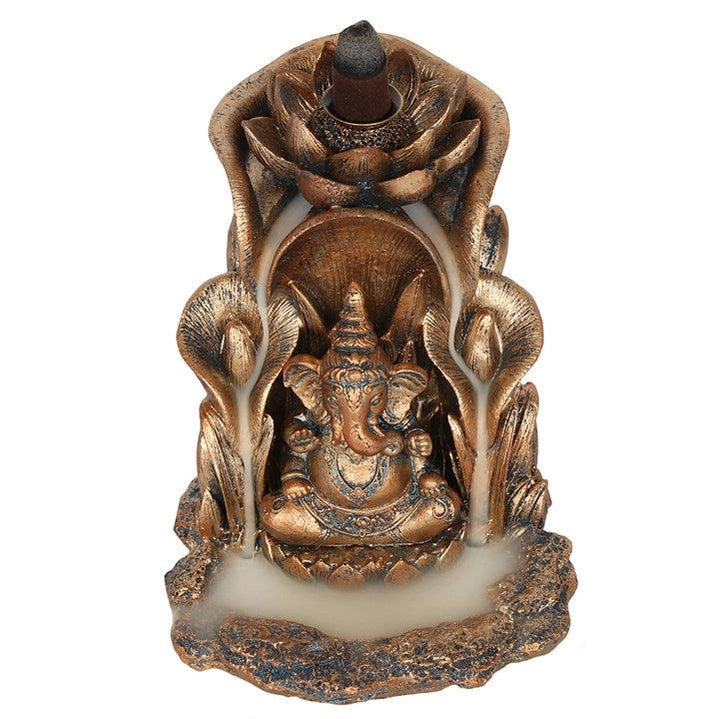 Bruciatore per incenso Ganesha in bronzo a flusso inverso