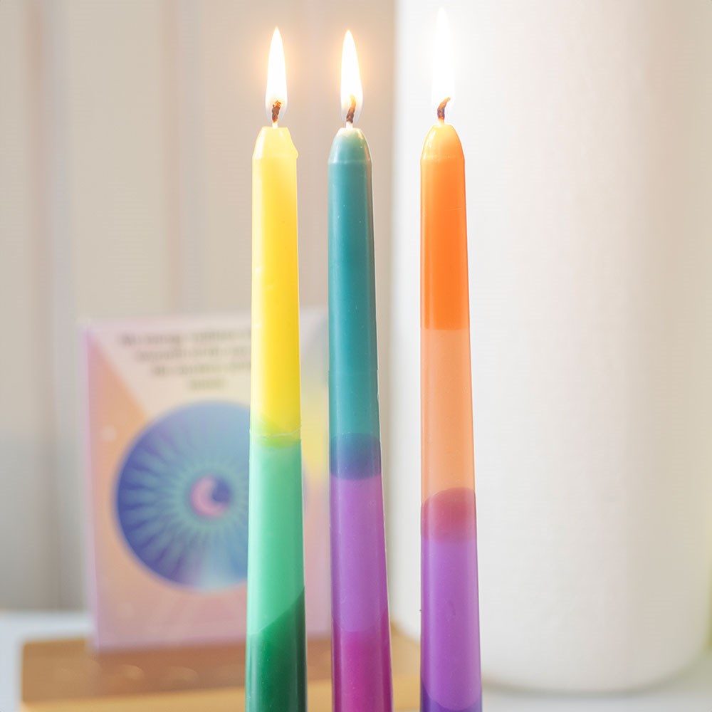 Set di 3 candele coniche Dipped Aura Energy