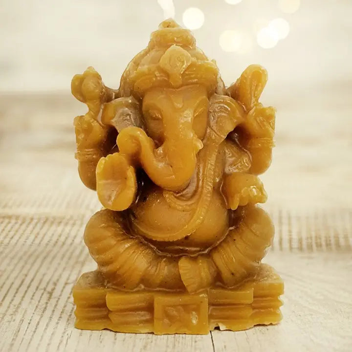 2 Candele di Cera d'Api Vergine - Ganesha Rituale
