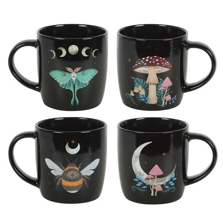 Set di 4 tazze "Foresta Oscura"