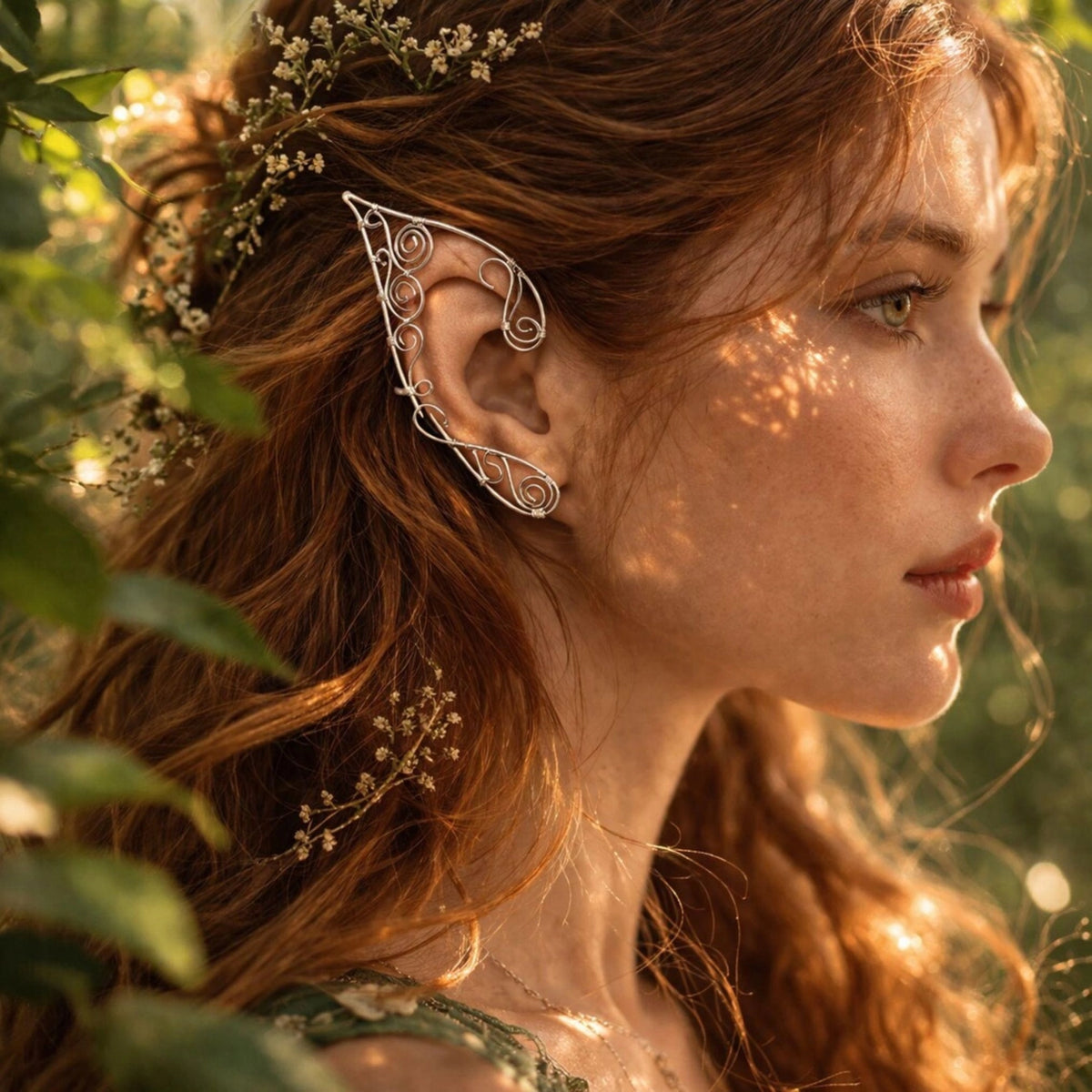 Elegante Ear Cuff a forma di orecchio di elfo con spirale