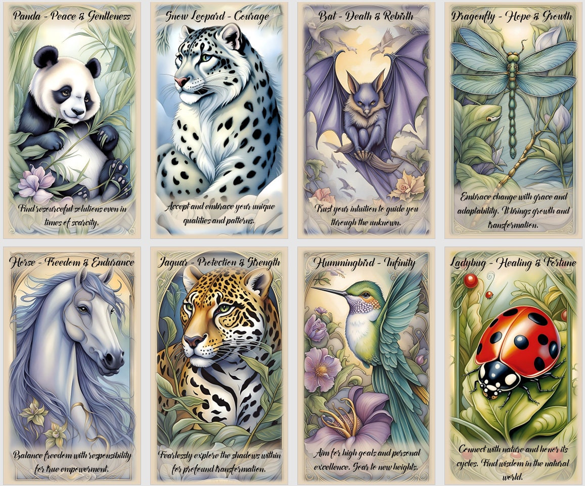 Carte Oracolo degli Animali Spirituali: mazzo fatto a mano