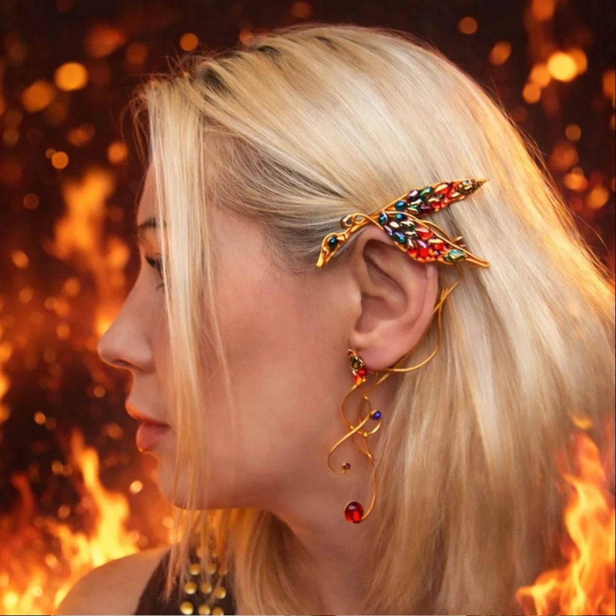 Elegante Ear Cuff a forma di Fenice