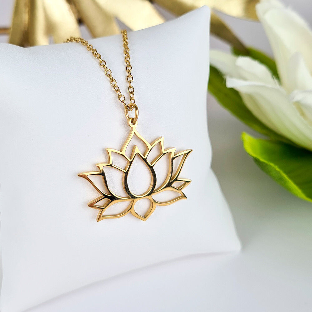 Ciondolo Fiore di Loto Zen placcato in oro 18K