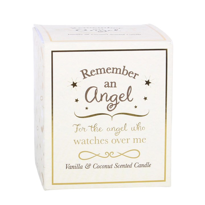 Candela commemorativa "Ricorda un Angelo"  alla vaniglia e cocco.
