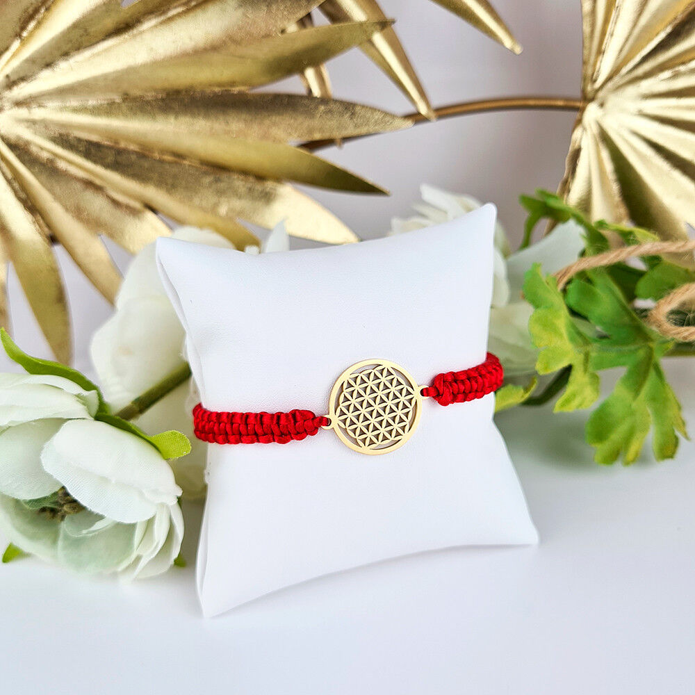 Bracciale Fiore della Vita in Macramè placcato oro 18K