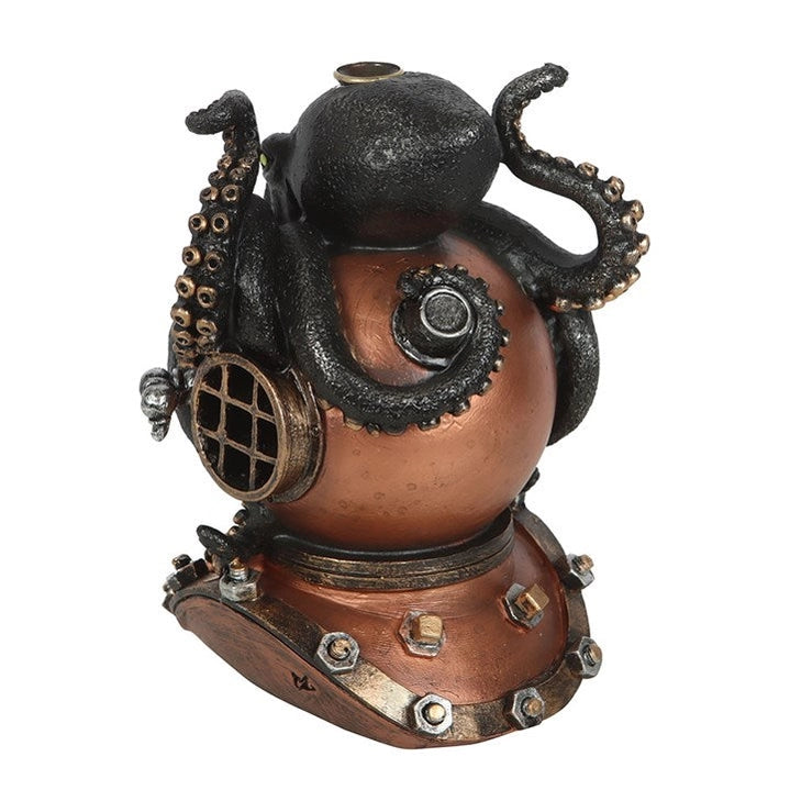 Bruciatore di incenso "Kraken on subacque's Helmet Backflow"