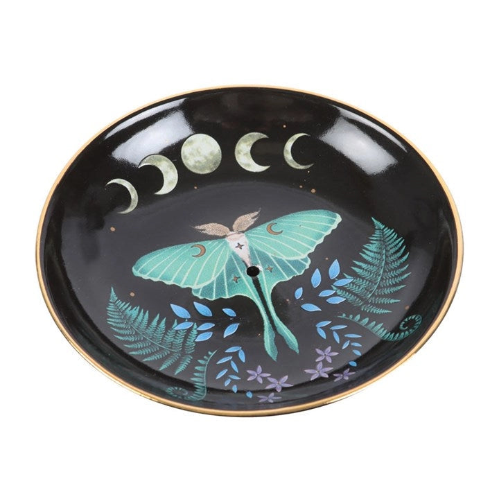 Piatto per incenso in ceramica "Luna Moth"